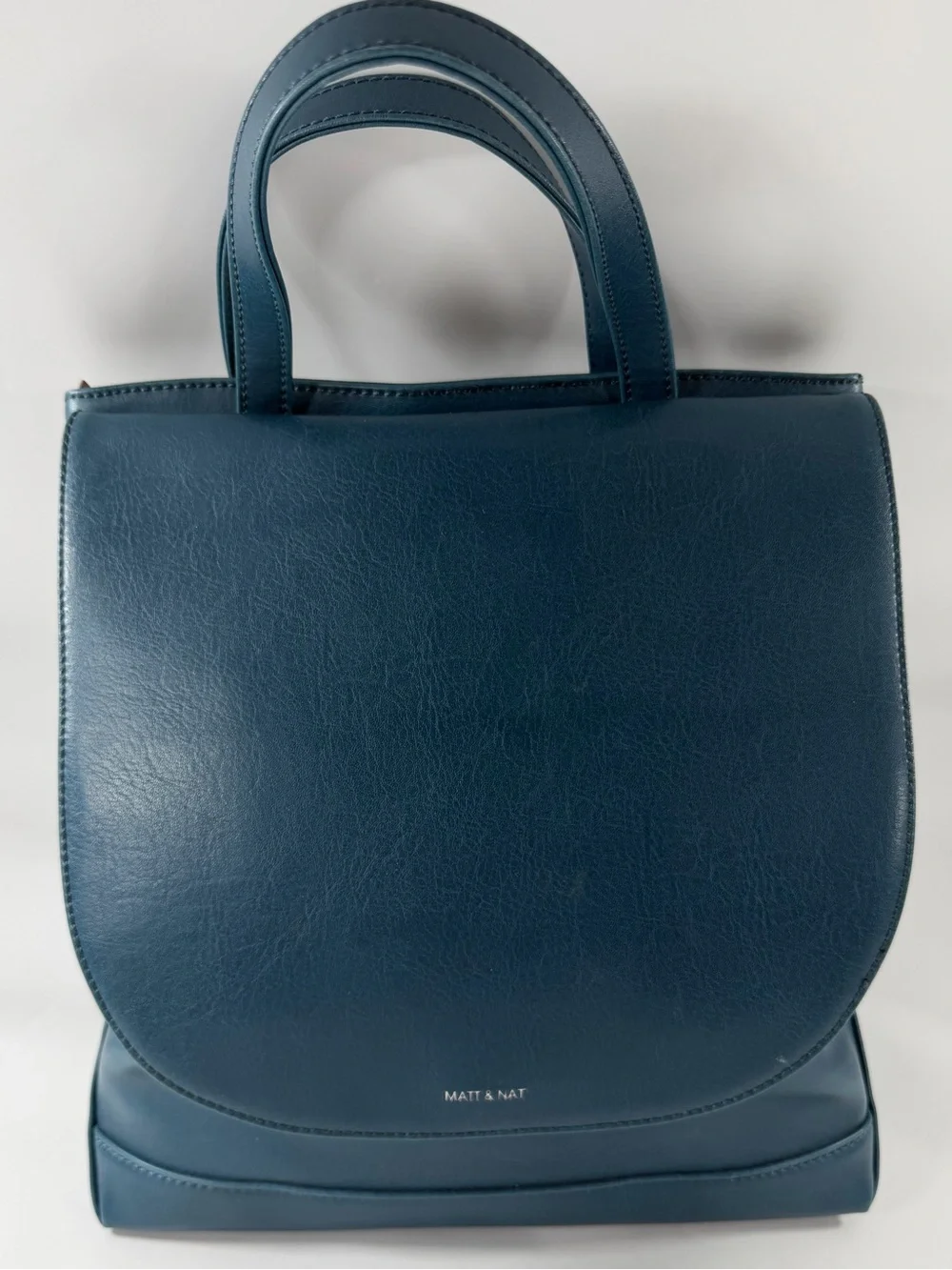 Matt & Nat Teal Blue Vegan Leather Convertible Backpack Shoulder Bag Tote Purse